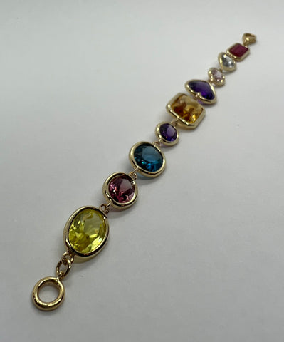 "Rain of Colors" Gem Linked Bracelet by Kupfer Design