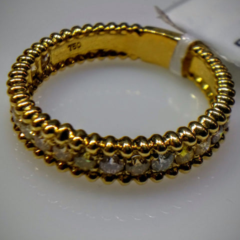 Kupfer Jewelry Yellow Gold Diamond "Beaded" Ring by Kupfer Design - Kupfer Jewelry - 1