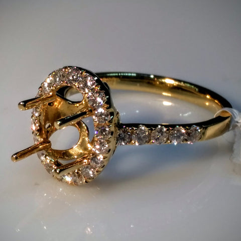 EmilyK. "Halo" Engagement Ring in 18kt Yellow Gold by EmilyK.  (Mounting Only) - Kupfer Jewelry - 1